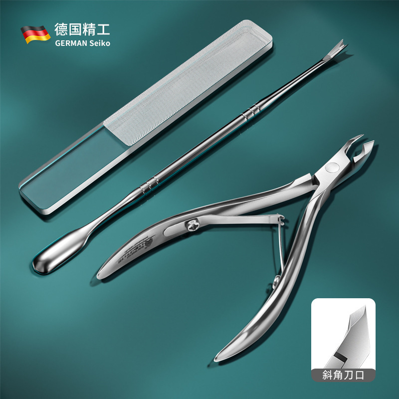 Uñas barbadas cortadoras de uñas Nail Forceps Tool Set de acero inoxidable cuero muerto cortador de uñas alemán doble cabeza image 13