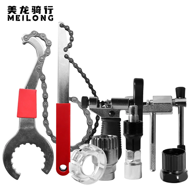 Цельный фиксированный гаечный ключ с маховиком центрального вала, гаечный ключ с хвостовым крюком, три в одном/Набор инструментов для обслуживания велосипеда