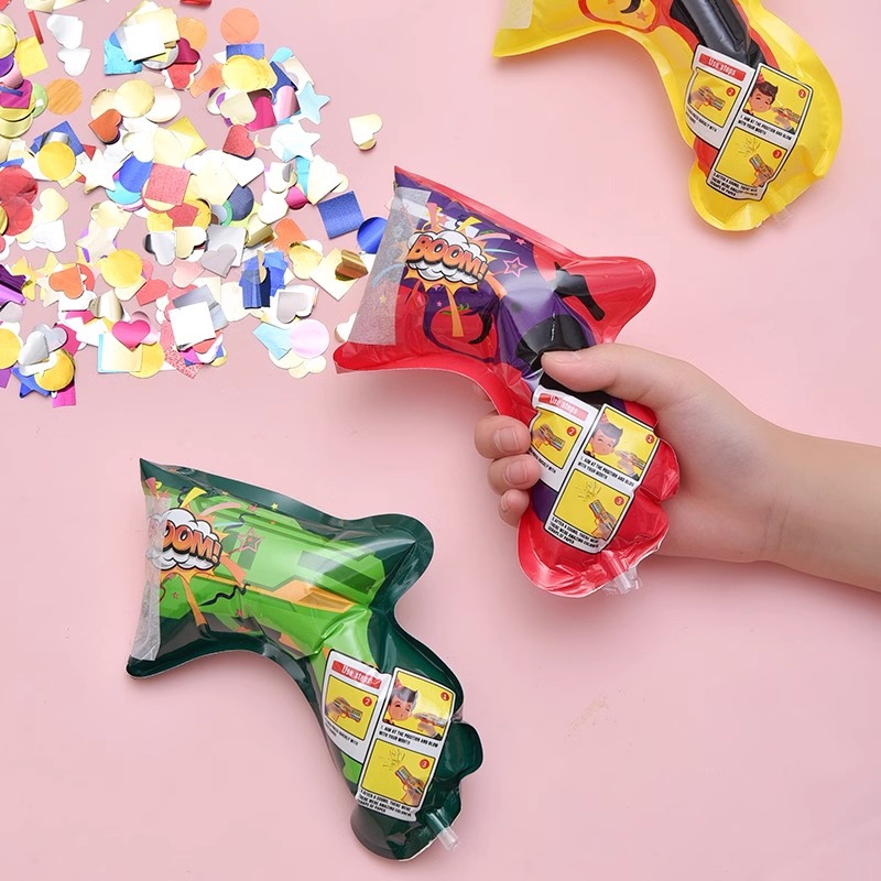 Inflatable Fireworks Gun Birthday Graduation Ceremony Festive Atmosphere Props Handheld Fireworks Gun Party Fireworks Tube Small Salute