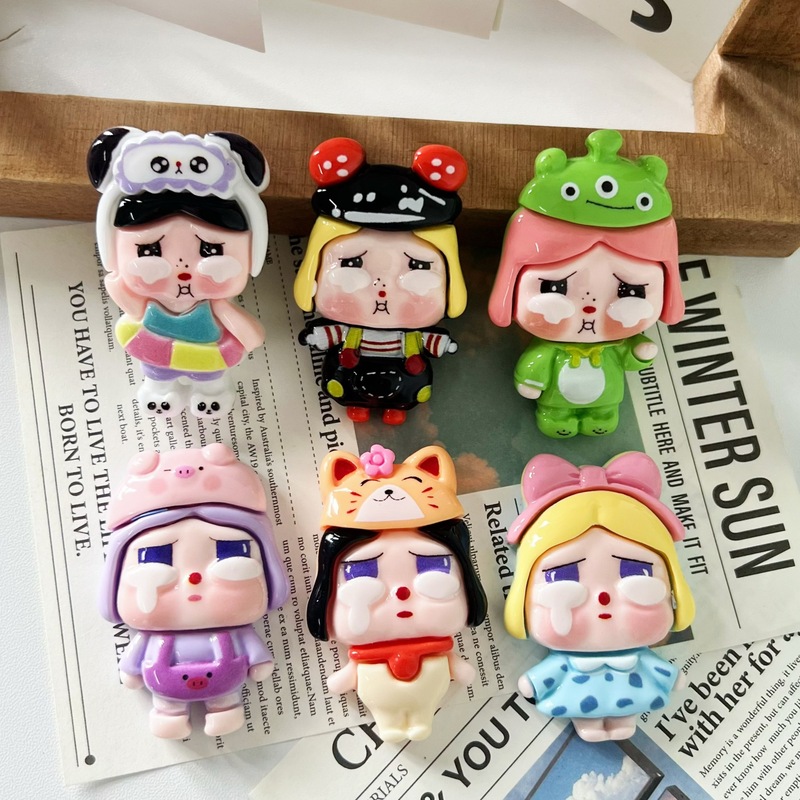 卡通亮面夜光大卡哭娃女孩树脂配件手工diy手机壳冰箱贴|undefined