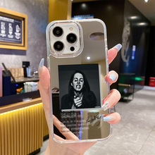 欧美明星同款手机壳16苹果壳带镜子14女生化妆镜iphone13跨境热销