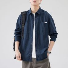 尚谷男装|主推爆款日系复古简约衬衫男百搭宽松休闲美式长袖衬衣