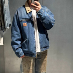高品质Car卡哈石墨水洗J97牛仔底特律夹克复古撞色春秋工装外套