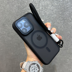 二色滑り止め肌触りマット磁気吸着式 Apple 17 Pro Max用スマホケース レンズカバー付きスタンド iPhone16対応