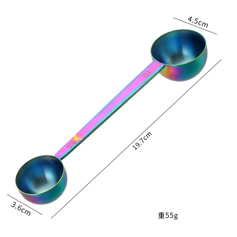 Fabricante de origen Cuchara medidora de doble cabezal de acero inoxidable 304 30ml Herramientas para hornear en el hogar Cuchara medidora de café en polvo Cuchara de condimento