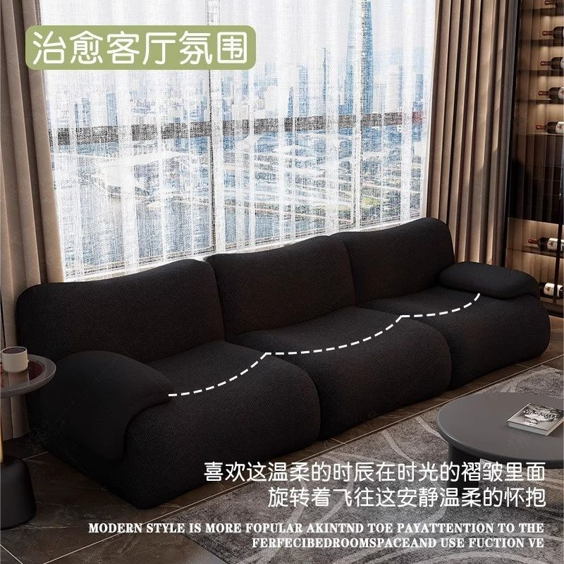 Cross-Border Compression Sofa Module Sofa Japanese Minimalist Style Bamboo Sofa Straight Row Three-Person Small Apartment Living Room Sofa