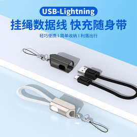 工厂品牌定制适用苹果iPhone充电宝可拆卸扣USB挂绳手机数据线