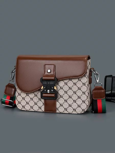 Crossbody bag for men and women, 2026 new style, wide shoulder strap, leather messenger bag with flap closure, European and American fashion, casual and versatile shoulder bag