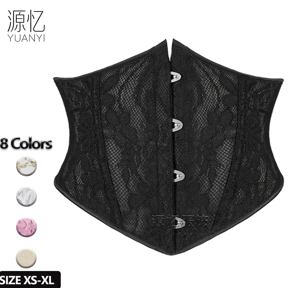 Cross-border New Lace Belt Double-layer Fit Fishbone Belly Belt Gothic Style Body Shaping Waist Clip Waist Seal Corset