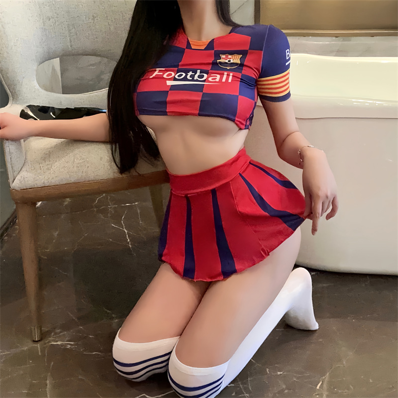 red and blue model socks