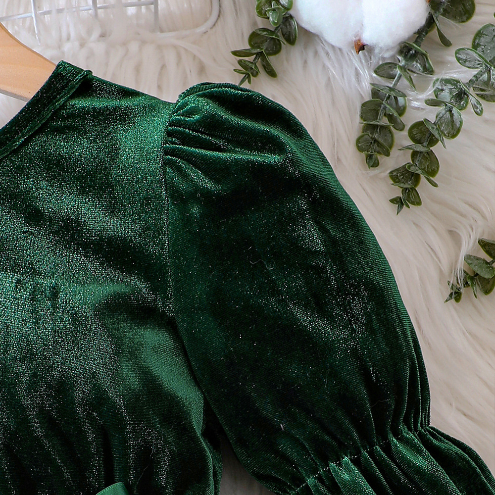 EW – vêtements pour enfants, nouveau produit pour filles, robe de princesse en maille dégradée de velours, automne et hiver, Q1403-C_voghion.com