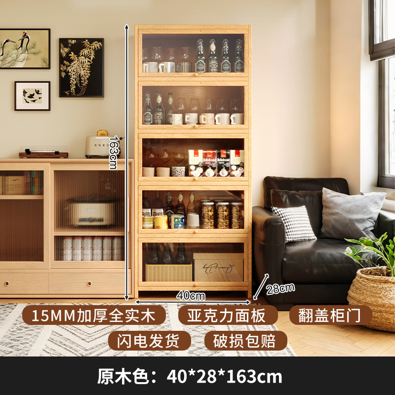 Portavasos de madera de estilo medio, mesa de comedor, estante de almacenamiento de tazas, taza de café, taza de agua, taza de té, armario de almacenamiento a prueba de polvo