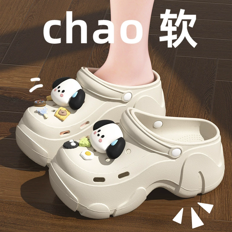 2025 новый толстый подошв холодные тапочки для женщин носить милый мультфильм нескользящая модная пляжная обувь для женщин