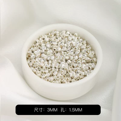 Zərgərlik ara hissələri, spacer beads, DIY handmade beading - silver-3mm-vertical-cut-watermelon-beads-100-pieces