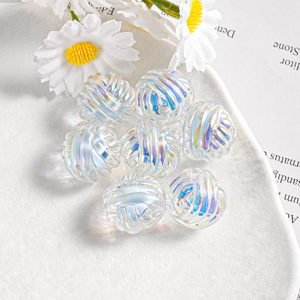 AB color acrílico transparente cuentas de caramelo cuentas de bricolaje cadena de teléfono móvil accesorios de joyería hilo corazón de azúcar cuentas al por mayor