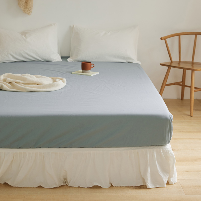 Lujo ligero 60s cama de algodón puro gaza Gongsatin 100 algodón mono cama gaza pro-piel de color sólido lana larga cubierta de colchón de algodón lavable