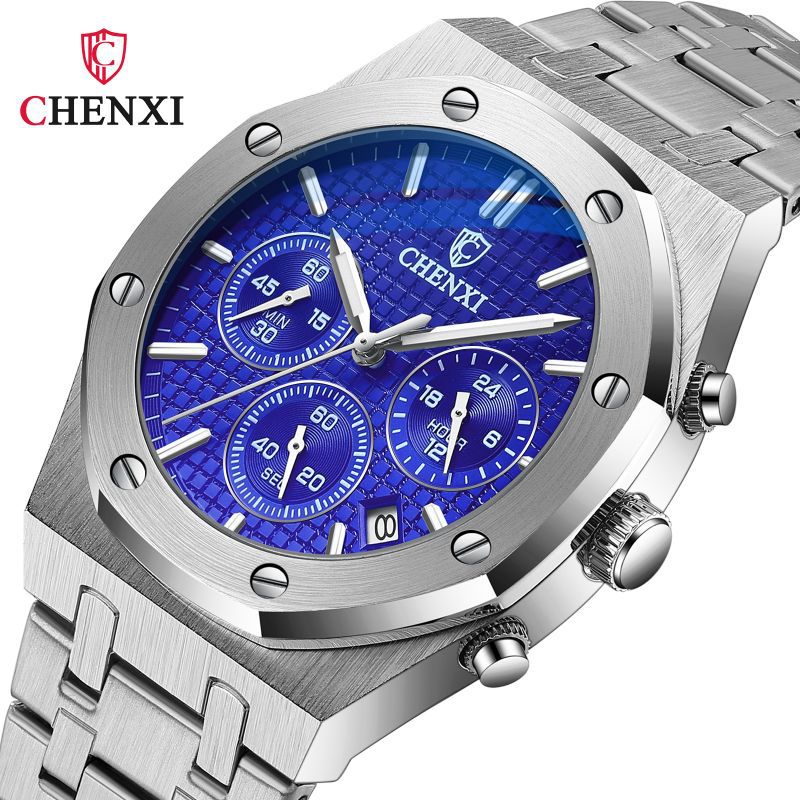 Chenxi/chenxi vivo reloj popular multi-función reloj deportivo reloj de cuarzo de los hombres luminoso impermeable reloj de cuarzo