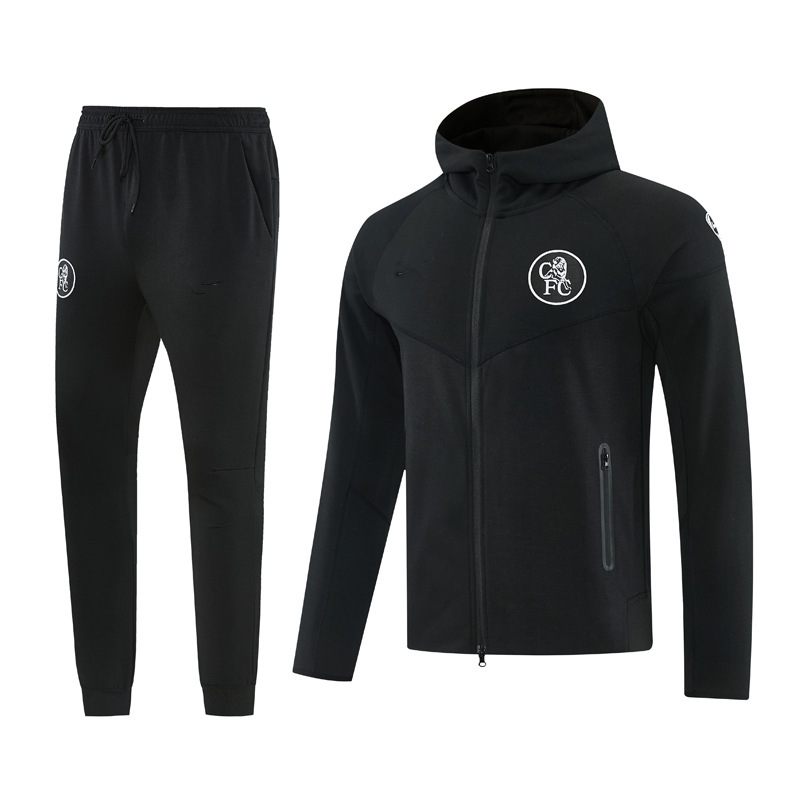 Autumn and Winter Warm Marseille Real Madrid Paris Chelsea Adult Hooded Jacket Long Pull Coat Football Training Coat