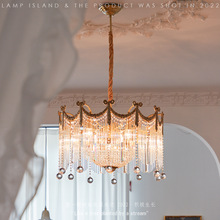 法式复古蝴蝶结全铜水晶灯美式欧式奢华大气别墅客厅餐厅卧室吊灯