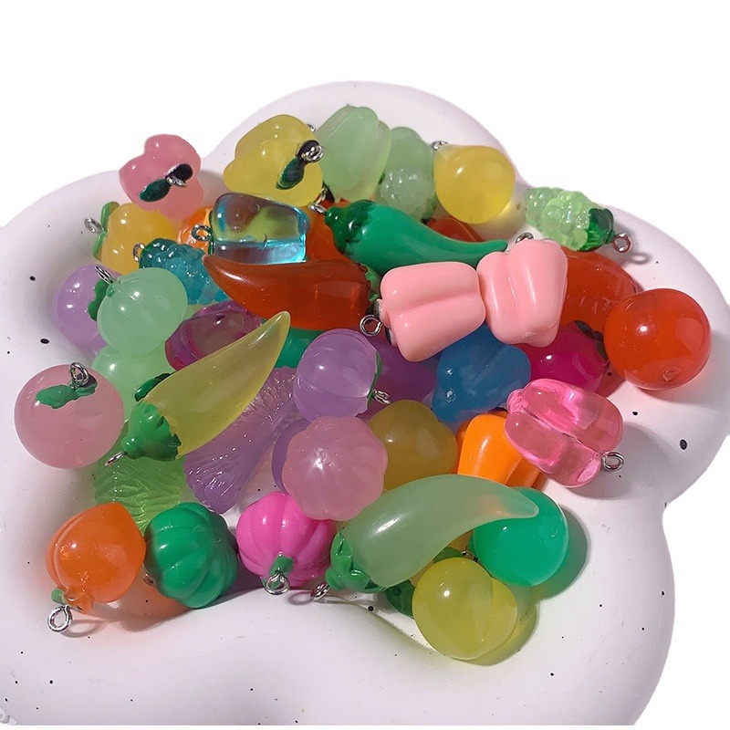 Frutas y verduras resina acrílica diy acrílica