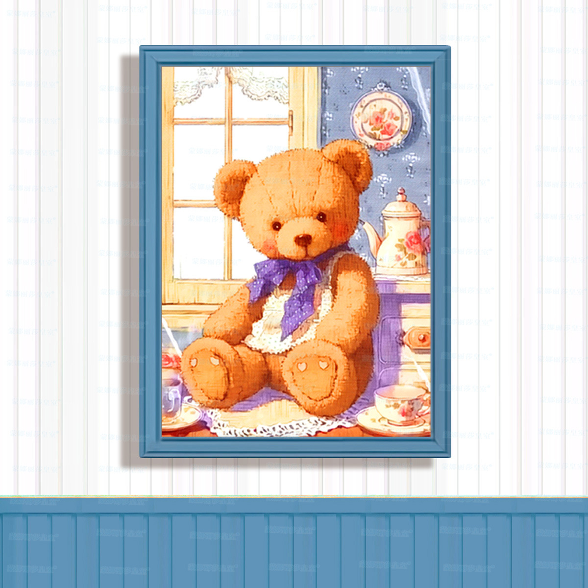 Mona Lisa cruz real oso en el armario curar animales lindos piezas de salón bordadas a mano image 4