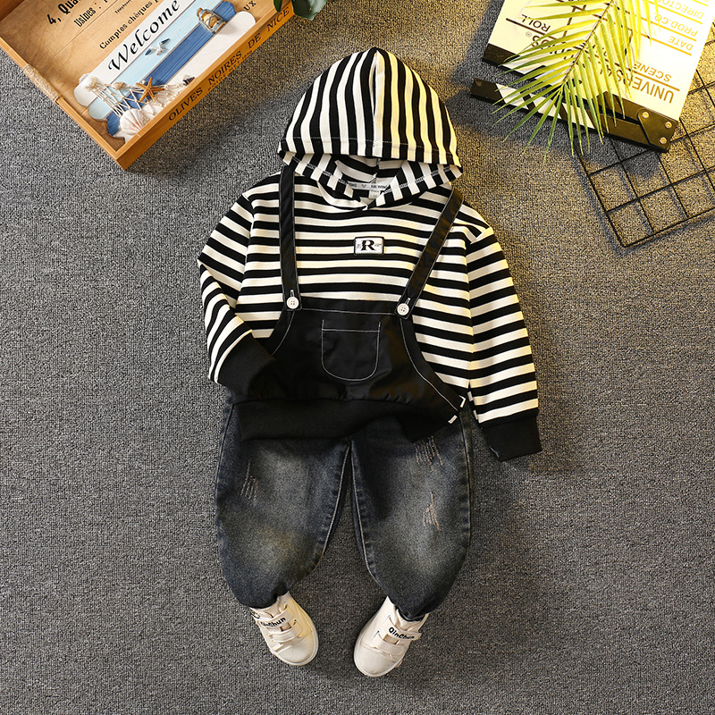 6091 traje de suéter para niños primavera y otoño 2024 nuevo estilo para niños ropa de moda estilo occidental traje de dos piezas de otoño para niños