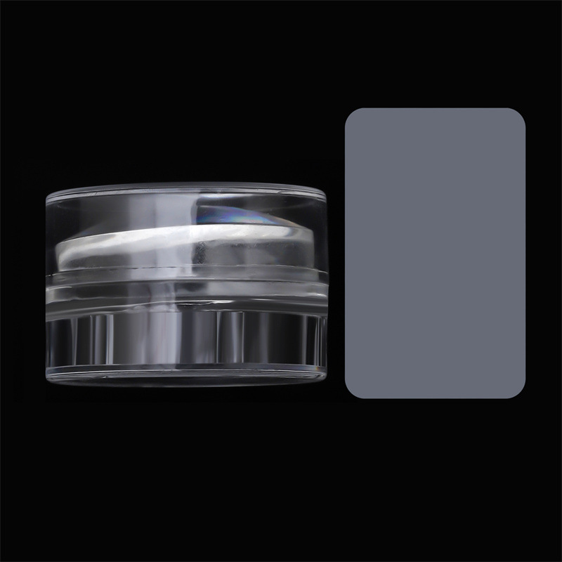 Exclusivo transfronterizo 4.0 Sello cilíndrico de uñas con tapa Herramienta de sello de uñas transparente con cabeza de silicona adhesiva
