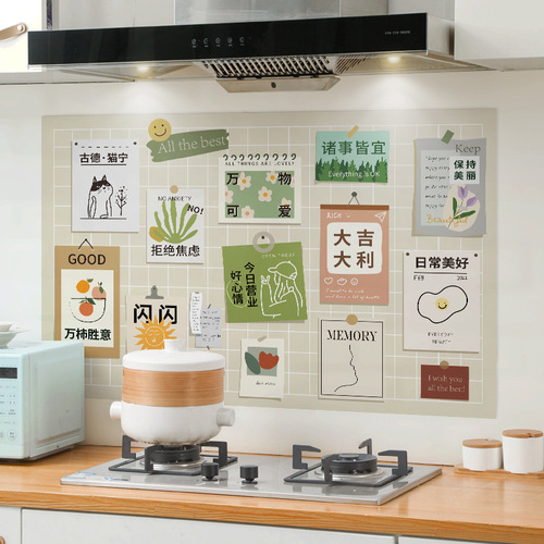 INS style kitchen wall oil-proof sticker to protect tile surface stove oil smoke stain sticker removable sticker
