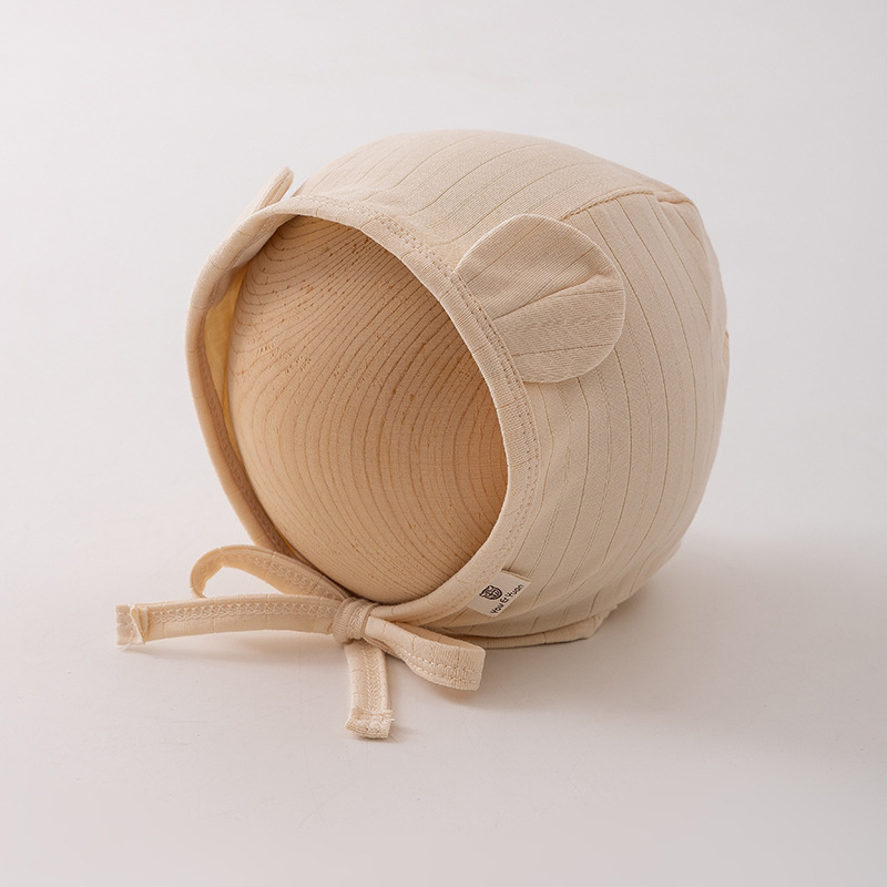 Sombreros para bebés primavera y otoño lindos gorros para orejas para hombres y mujeres bebés de un mes pequeño sombrero a prueba de viento primogénito
