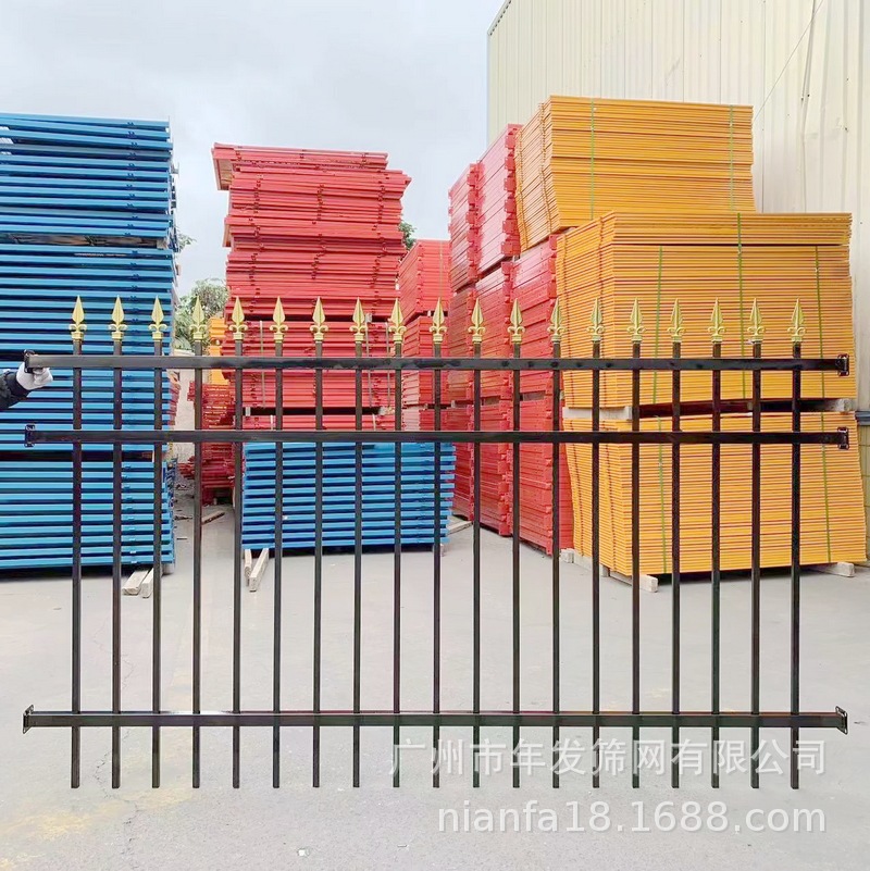 广州厂家出口铁艺护栏小区学校锌钢围墙安全隔离fence