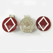 厂家批发高尔夫帽夹球位标马克磁性金属帽夹球标俱乐部分员牌