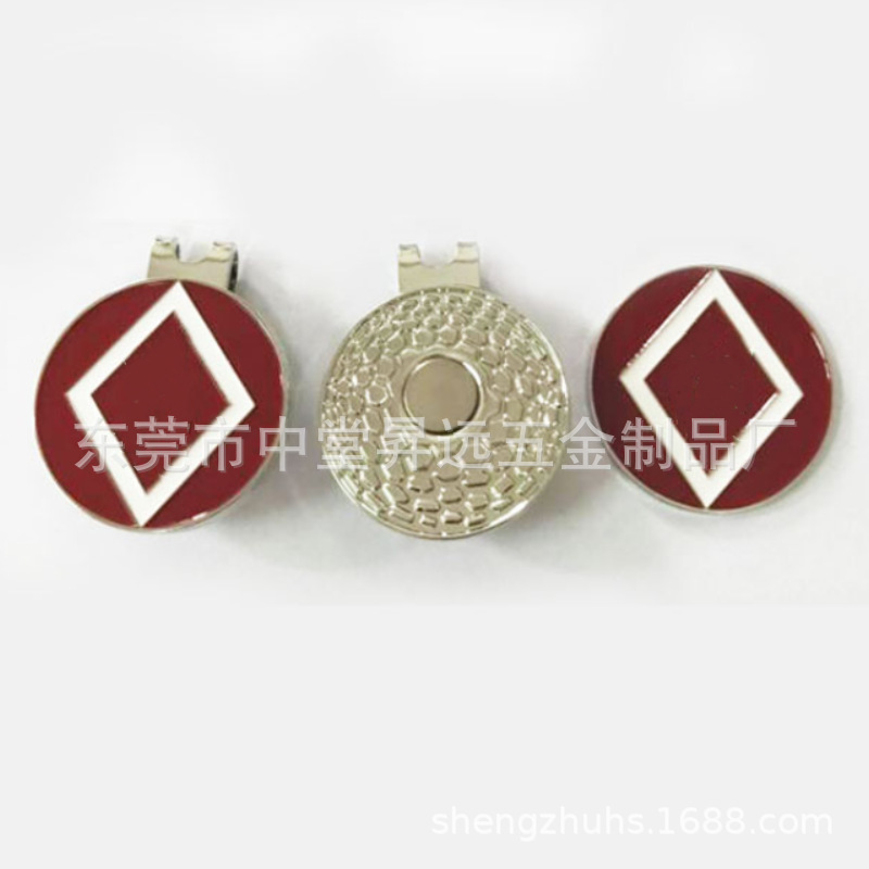 厂家批发高尔夫帽夹球位标马克磁性金属帽夹球标俱乐部分员牌