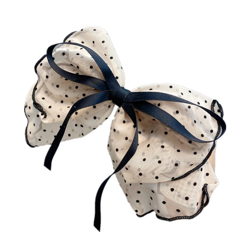 Wholesale Jewelry Net Yarn Polka Dot Big Bow Hairpin Nihaojewelry display picture 6