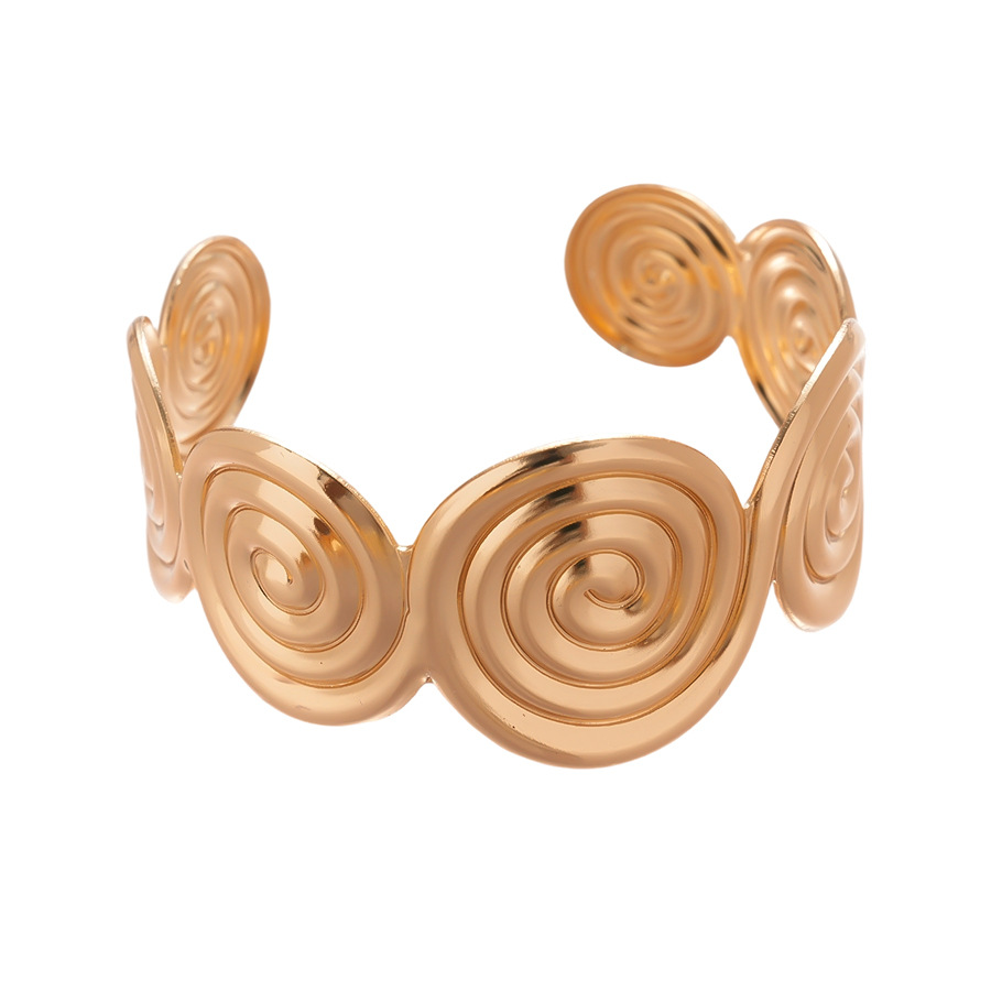 Europa y América sensación de metal redondo espiral abertura pulsera de industria pesada transfronteriza personalidad de alto nivel nicho simple joyas image 6