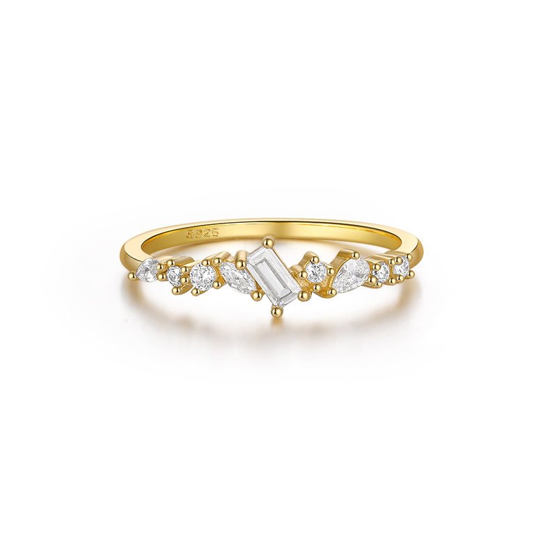 6g Weight Zircon Inlay Material Rings Classification 1 Piece Quantity Daily Occasion 925 Sterling Silver Material Geometric Pattern Women'S Gender Inlay Design Simple Style Style 925 Sterling Silver Zircon Geometric Rings 22