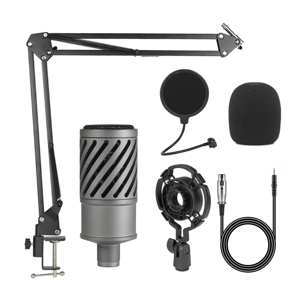 Cross-Border X2 Condenser Microphone Mobile Phone English V8 Sound Card Computer Podcast Typec Live Broadcast Set Complete Set