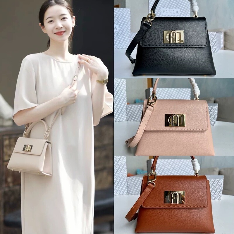 European and American F Brand New Fashion Women's Mini Genuine Leather Shoulder Handbag Crossbody Versatile Kelly Women's Bag Commuter Bag