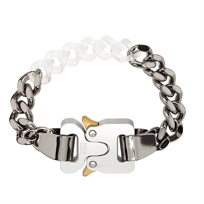 1017 Alloy Transparent Trendy Brand Personalized Metal Functional Wind Buckle Bracelet Alyx Official Website Couple Same Style Bracelet