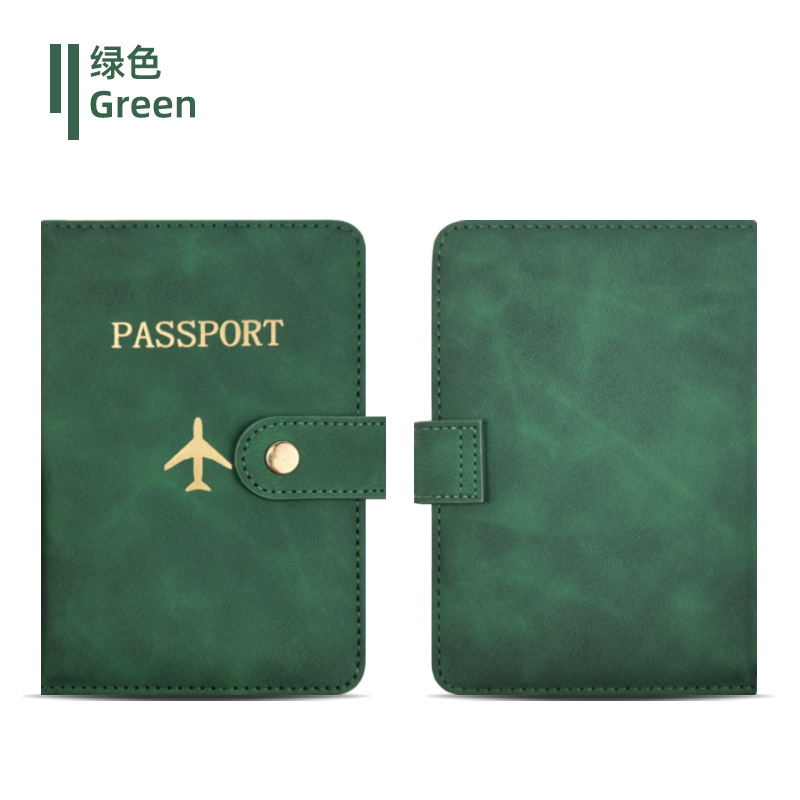 Múltiple tarjeta de protección de pasaporte Este conjunto de clip de pasaporte de cuero pu borde de cuero función de almacenamiento de certificado bolsa pequeña bolsa de pasaporte