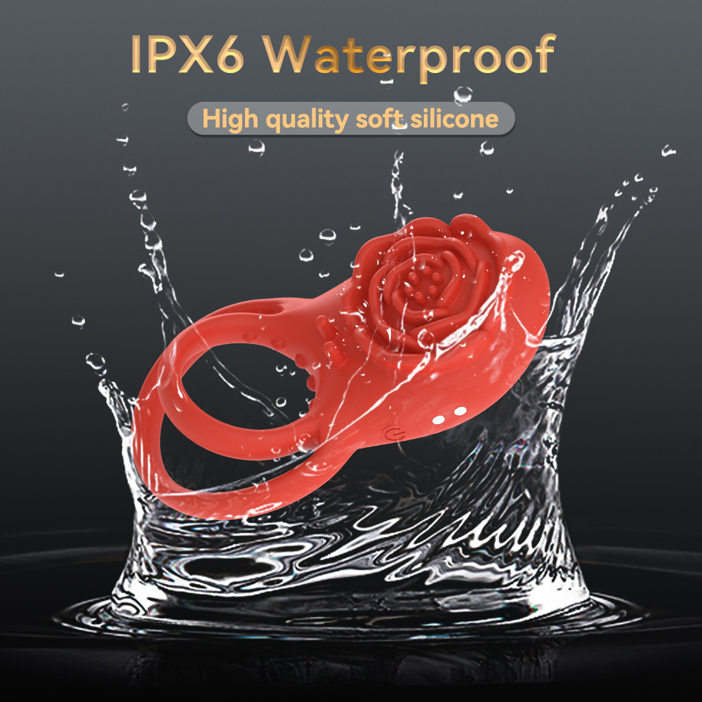 Rose Wireless Remote Vibrating Ring Prostate Massager, 8-Frequency Silicone Cock Ring — detail image 5