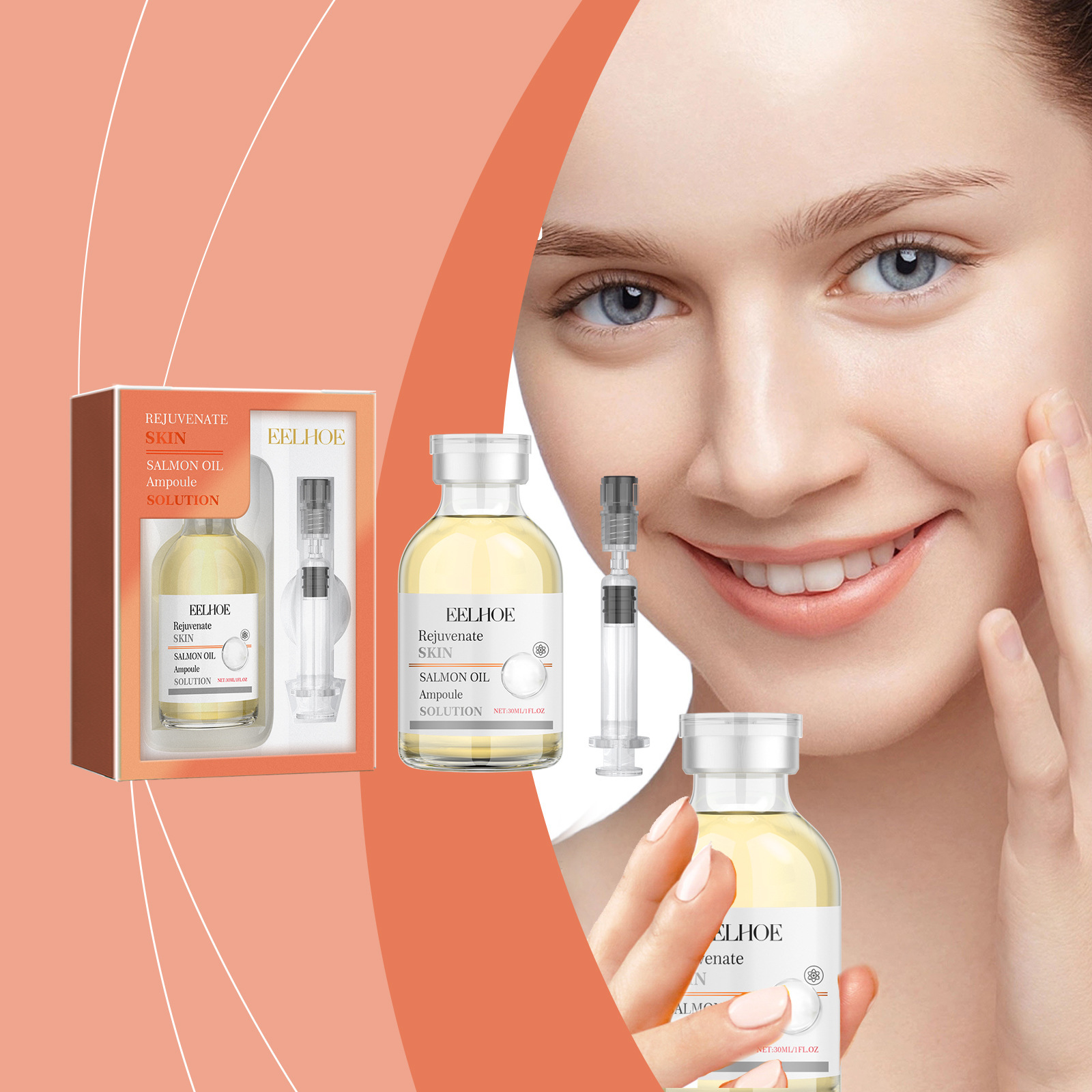 Eelhoe Facial Ampoule Essence Gentle Care for Facial Skin, Hydrating and Moisturizing Daily Skin Care Essence