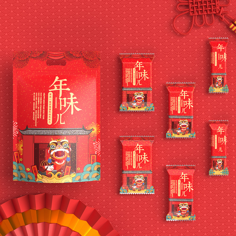 Nuevo año copo de nieve bolsa de embalaje crujiente conejo año turrón bolsa de embalaje galleta caramelo bolso de dibujos animados auto-permanente bolsa