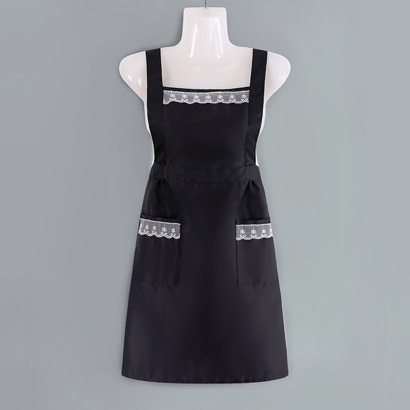 Delantal al por mayor marrón uniforme cintura hogar comercial anti-incrustante y aceite-prueba de las mujeres media princesa vestido de cintura