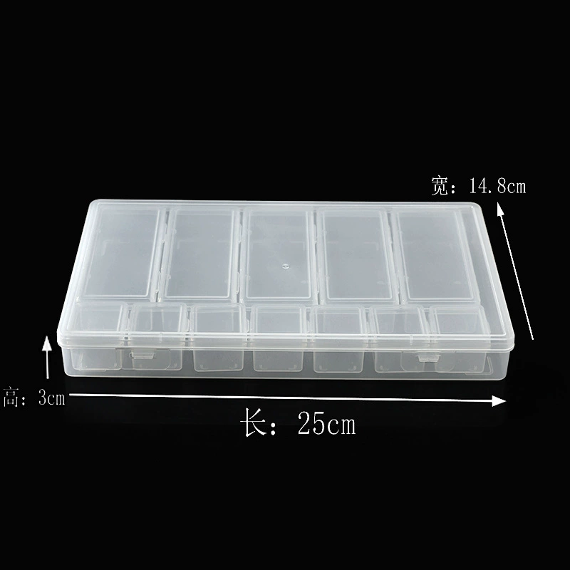 1 12 маникюрная коробка с бриллиантами прозрачная цветная коробка для ногтей