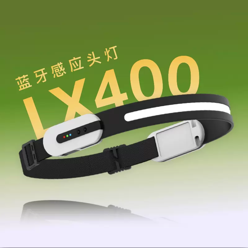 新型智能感应蓝牙头灯跨境硅胶USB充电夜跑步COB户外野营头灯