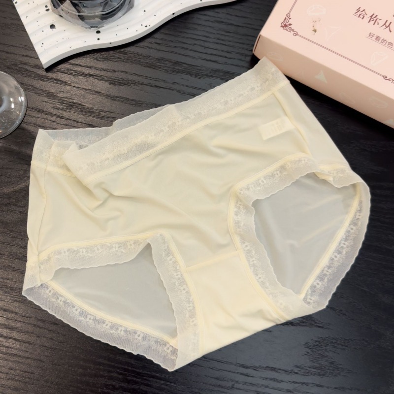夏のマスクのズボンの超薄無痕の氷糸の下着の女性レースの辺のポリ乳酸は股の速乾の中で腰の三角のズボンを抑えます。|undefined