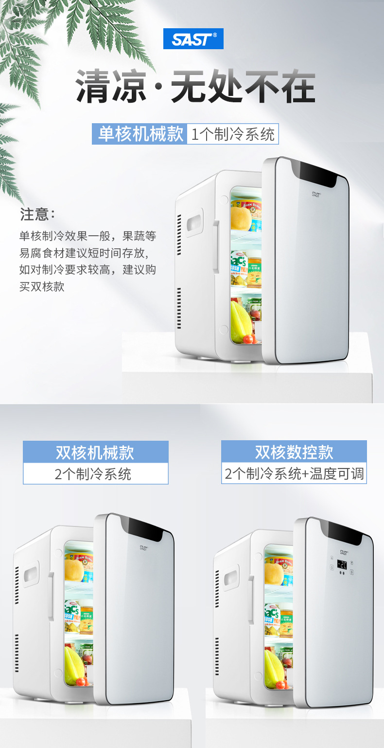 Car Refrigerator Cold and Warm Box Car Home Dual-Use Dormitory Refrigerator Cold Storage Fresh-Keeping Heating Insulation Small Refrigerator Refrigerator