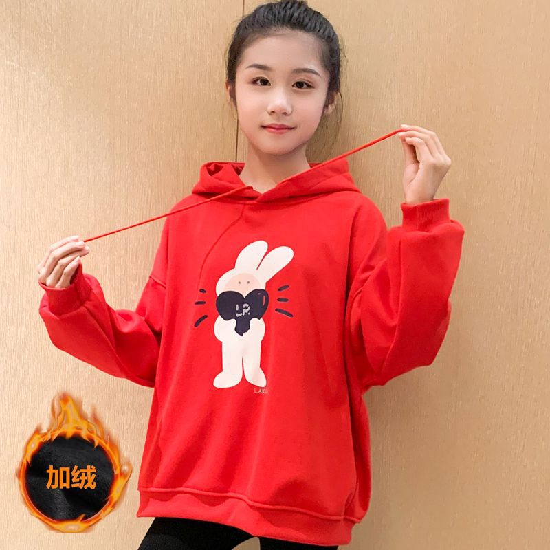 2026年【304实拍】淘宝/拼多多爆款女童拜年服卫衣喜庆加绒新年装