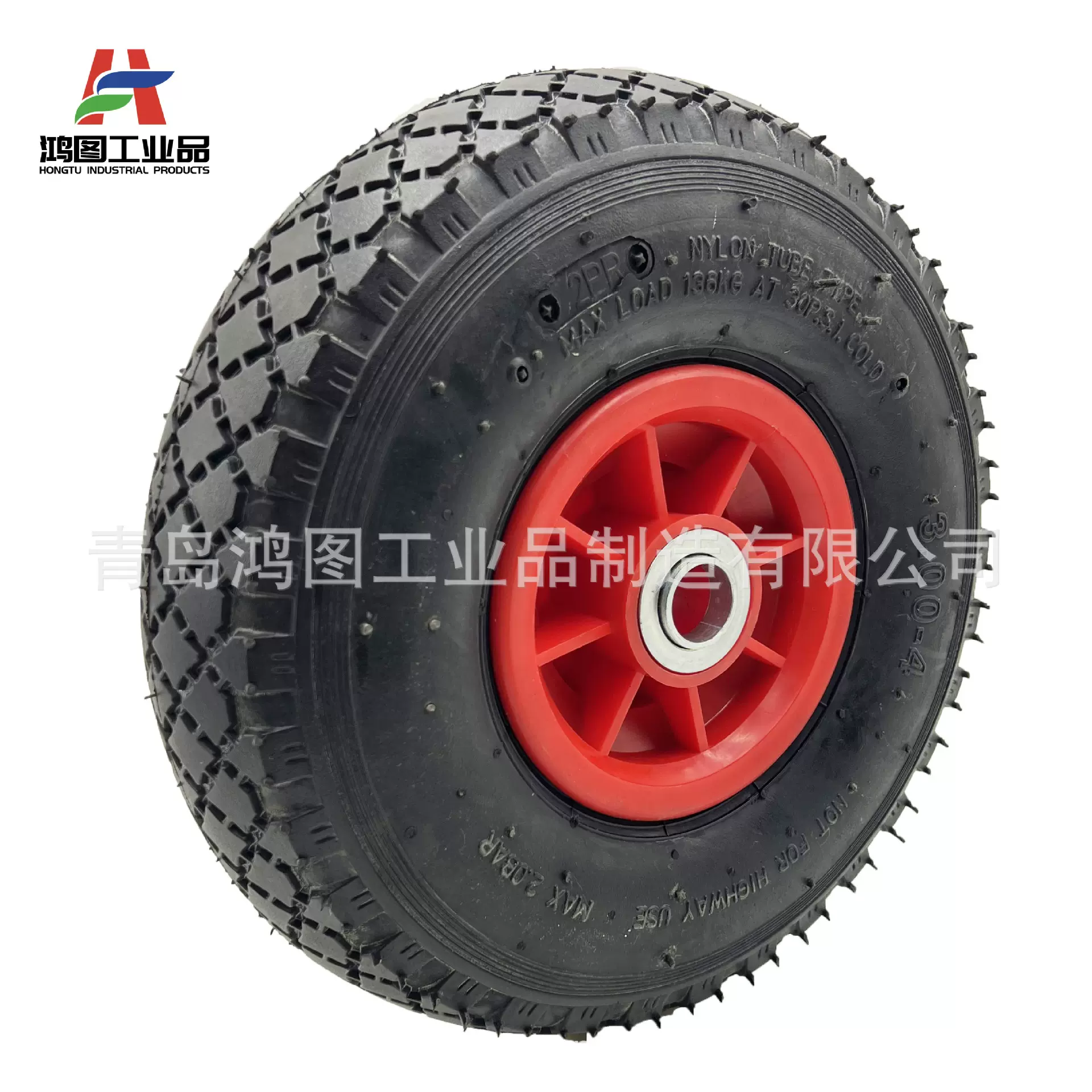 工厂定制10寸3.00-4橡胶充气轮reach认证环保轮胎手推车充气轮胎