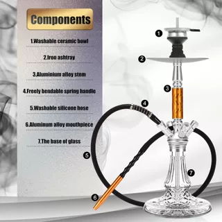 工厂现货水烟壶铝合金水烟壶套装单管4管阿拉伯水烟壶可定制logo